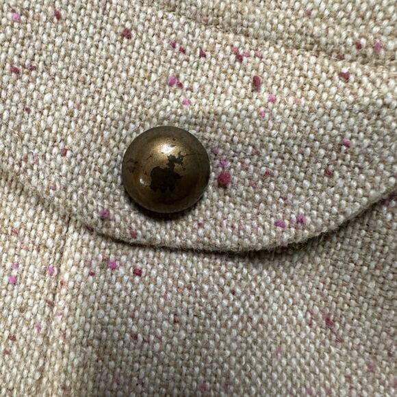 Merona Y2K Tweed Speckled Brass Button Retro Blazer Size Small - Picture 5 of 8